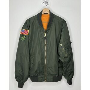 ROTHCO MIL-J-6141 MA-1 Flyer's Flight Bomber Jacket Mens XL Green Army USAF